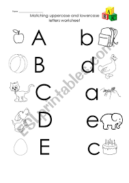 Teach children upper case and lower case letters by using this worksheet. A To E Uppercase And Lowercase Letters Matching Esl Worksheet By Vanessa588