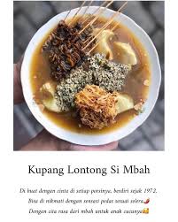 Lontong is an indonesian dish made of compressed rice cake in the form of a cylinder wrapped inside a banana leaf, commonly found in indonesia, malaysia and singapore. Kupang Lontong Si Mbah Home Facebook