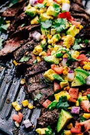 Grilled Garlic Herb Flank Steak With Avocado Corn Salsa The Recipe Critic In 2020 Flank Steak Recipes Grilled Flank Steak Recipes Flank Steak Salad
