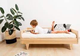 They are also designed to keep toddlers safe compared to the cribs they are used to. Teehee Eco Friendly And Adjustable Cribs Toddler Beds Illustrate Multipurpose Minimalist Design Modern Toddler Bed Toddler Beds Crib Toddler Bed