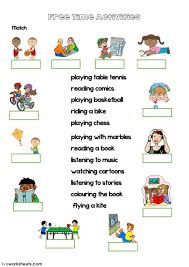 Free Time Activities With Video Interactive Worksheet Free Time Activities Time Worksheets Worksheets For Kids