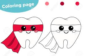 This cute tooth fairy coloring page is perfect to leave as a gift from the tooth fairy. Coloring Page For Children About Dental Hygiene Cute Kawaii Royalty Free Cliparts Vectors And Stock Illustration Image 132856056