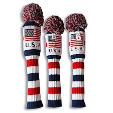 Hand knit golf club head covers set of 3 navy lime green white. Craftman 3 Pcs Knitting Golf Clubs Headcover Driver Cover 460cc Driver Fairway Hybrid Wood Head Covers Usa Flag Pattern With Number 1 3 5 For Taylormade Callaway Titleist And More Brand Buy Online In Belize At Belize Desertcart Com Productid