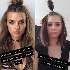 These Are Facts Halfuphalfdownhairstyle Halfuphalfdown Topknot Wildin Mostgirls Hairmeme Half Up Half Down Hair Hair Meme Half Bun