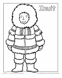 Multicultural Coloring Inuit Worksheet Education Com Inuit Inuit People Coloring Pages