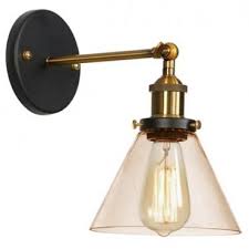 Steampunk pipe wall sconce / industrial pipe lamp / unique wall lighting / oval light / art light. Industrial Glass Brass Cone Wall Sconce Light At Home Comforts