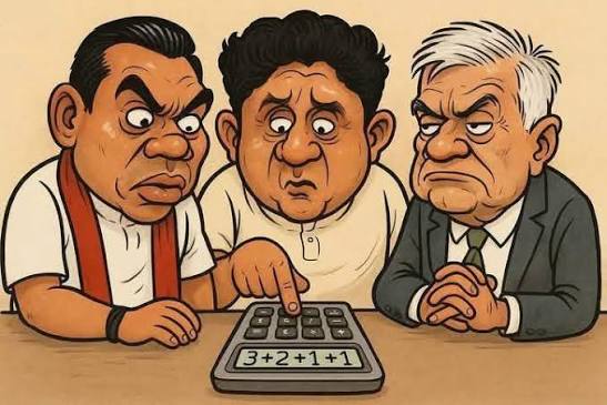 Meanwhile Namal Rajapaksa Ranil Wickremesinghe Sajith Premadasa