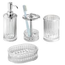 With our bathroom accessory sets, you're already all set. Alston Bath Accessory Set Clear Interdesign Target