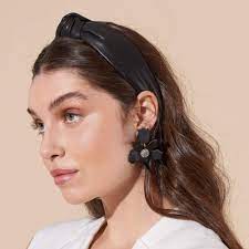 Black Faux Leather Headband Leather Headbands Knotted Headband Hairstyle Trendy Headbands