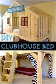 Attach the ladder to the bunkbed under the top bed opening. Diy Clubhouse Bed The Owner Builder Network Tree House Bed Tree House Bedroom House Bunk Bed
