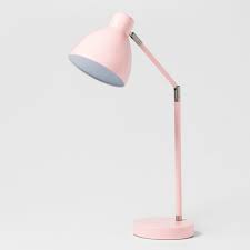 Plush blush pink upholstery offers an invitation to sit and enjoy the task at hand, while a sturdy iron base and rolling casters make sure it gets finished. Task Table Lamp Light Pink Lamp Only Pillowfort Table Lamp Kids Lamps Pink Desk Lamps