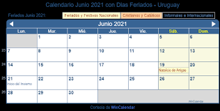 Durante este jueves el congreso terminó de tramitar los vetos ingresados por el gobierno, que apuntan a mantener el 12 de octubre como festivo, el que buscaba que el 21 de junio al ser transitorio se pudiera conmemorar este 2021. Calendario 2021 Con Dias Feriados Uruguay