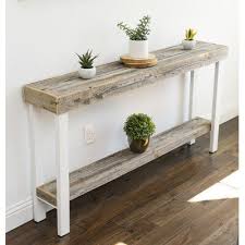 Union Rustic Moonya Solid Wood Console Table Wayfair Natural Wood Console Table Diy Console Table Wood Console Table