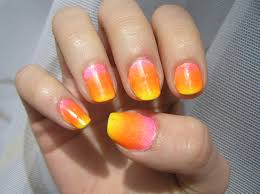 My Nail Art Rozowo Pomaranczowo Zolte Ombre