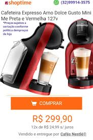 Cafeteira Expresso Arno Dolce Gusto Mini Me Preta E Vermelha 127v Cafeteira Expresso Nescafe Dolce Gusto Mini Me Arno Preta Vermelha 15 Bar No Shoptime Em 2020 Cafeteira Cafeteira Dolce Gusto Dolce Gusto