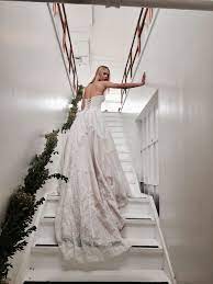 Bold Geometric Patterns Long Sleeves And Lovely Lace Queensland Brides Designer Wedding Gowns Stylish Wedding Dresses Bridal Designs
