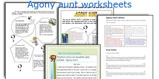 Extreme physical or mental pain or suffering…. Agony Aunt Worksheets