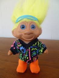 Vintage Troll Dolls {2 Treasure Trolls with Yellow Red Hair} Ace Novelty {5  in 3 inch Troll} Vintage Troll Doll Naked Jewel Belly Wishstone by  EllaTheSella