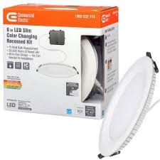 Shop wayfair for all the best for sloped ceilings recessed lighting housings. Commercial Electric Ultra Slim 6 In Selectable Cct Canless Color Integrated Led Recessed Light Trim Downlight 900 Lumens Dimmable 53807101 The Home Depot Recessed Lighting Led Can Lights Can Lights In Kitchen