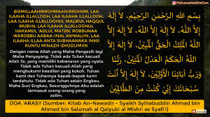 This document was uploaded by user and they confirmed that they have the permission to share it. Surau Al Iman Doa Arasy Bacalah Walau Sekali Seumur Facebook