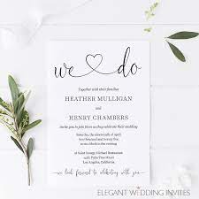 We Do Invitation With Heart And We Do Wording Ewim002 Casual Wedding Invitations Wedding Invitations Boho Creative Wedding Invitations