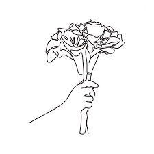 Bouquet Of Roses One Line Drawing Continuous Single Hand Drawn Hand Holding Flowers Vector Romantic Design Minimalism Illustration Isolated On White Background In 2020 Hands Holding Flowers Rose Line Art Drawings