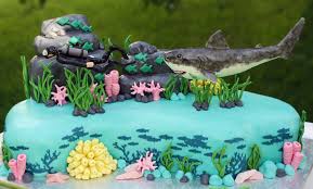 This confection by jonathan caleb cake used all three, making it seem as if washed up from the ocean. 100 Serving Ocean Themed Cake For Surprise 50th Birthday Party Vanilla Cake With Raspberry Cloud Filling Raspberry Reduction And Fresh Ras Cakecentral Com