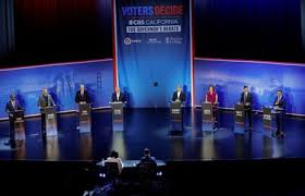 California gubernatorial frontrunners face off in high-stakes debate as early voting gets under way