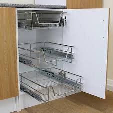 3 pull out kitchen storage basket rack