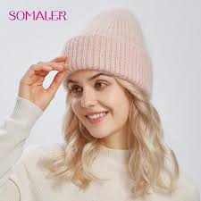 Coniglio Cappello Da Sci Con Capelli Colorati Acquista SOMALER Cappelli  Invernali Per Donna Caldo Coniglio