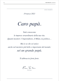 Oggi è la festa del papà ed #anffas tutta celebra la giornata inviando un augurio speciale a tutti i papà delle persone con e senza #disabilità che con impegno e con passione. Festa Del Papa Pier Silvio Berlusconi Regala Una Pagina Del Corriere Al Padre Sei Unico Foto Serie A Calciomercato Com