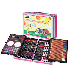 Kids Art Set With Portable Aluminium Case 156 Piece Art Supplies Colored Pencils Crayons For Artists Students And Beg Art Sets For Kids Art Set Colored Pencils