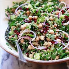 Chickpea Quinoa Salad With Spinach And Pomegranate Recipe Healthy Recipes Best Salad Recipes Vegetarian Recipes