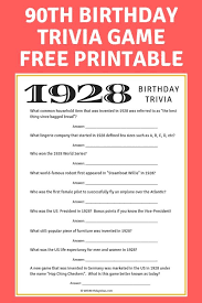 Birthday Trivia Games For Adults 90th Birthday Party Ideas 100 Ideas For A Memorable 90th Birthday Celebration 90th Birthday Parties 90th Birthday Invitations 90th Birthday