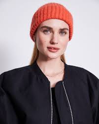 WOOLY KNIT BEANIE BJON BRIGHT ORANGE