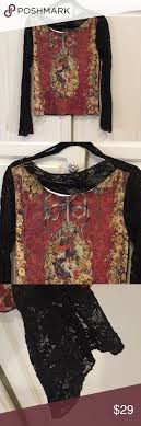 Educe Versace Inspired Top W Belled Lace Sleeves Lace Sleeves Clothes Design Fashion