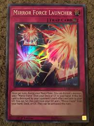 yugioh 1st edition mirror force launcher cyho en069 holo card is in excellent condition and will make a great addition to your collection yugioh my mirror holo
