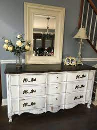 French Provincial Dresser Old White Chalk Paint Refurbished Furniture Diy Distressed White Bedroom Furniture Distressed Bedroom Furniture