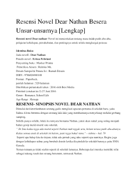 Kumpulan contoh resensi novel seperti laskar pelangi, dilan, dear natahan, 5 cm, hujan dan lain sebagainya lengkap dengan strukturnya. Doc Resensi Novel Dear Nathan Besera Unsur Perindu Surga Academia Edu