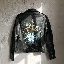 Winter Wedding Ideas Personalised Leather Jacket Painted Leather Jacket Hand Painted Leather Jacket Hand Painted Leather