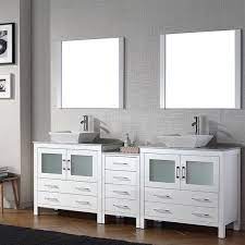 Add contemporary cool to your master bath with this newtown 72 double bathroom vanity set. Virtu Usa Dior 90 Inch Double Sink Vanity Set In White Overstock 8910912