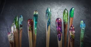 Resin And Wood Hair Sticks Wood Jewelry Diy Wood Resin Jewelry Resin Crafts