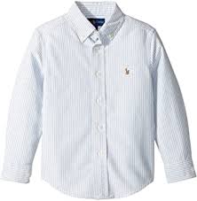 Crafted from breathable cotton piqué, this version of polo's iconic knit oxford shirt is accented with our multicoloured embroidered pony on the chest. Amazon Com Polo Ralph Lauren Kids Boy S Striped Cotton Oxford Shirt Little Kids Big Kids Clothing
