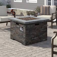 Unlike other types of fire pits that involve concrete or other bulky and pricey materials, this diy stone fire pit is nowhere near those kinds. 17 Stories Altair 24 5 H X 33 W Concrete Propane Outdoor Fire Pit Table Reviews Wayfair