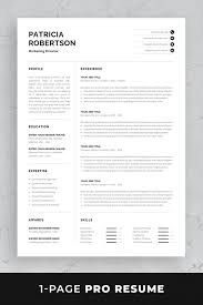 There are more likely numerous people who will be reviewing your resume, or better yet, just a single person doing the review. Professional 1 Page Resume Template Modern One Page Cv Word Mac Pages Minimalist Design Director Cv Instant Download Patricia Resume Samples