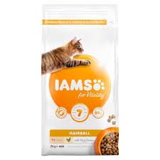 This iams cat food is definitely worth a try. Iams Hairball Vitality Adult Cat Food