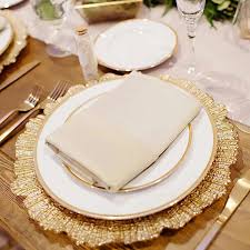 100-Pack Golden Charger Plates