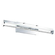 Brighten up a bath or spa area using the crystal chrome vanity light by george kovacs. Eglo Trevelo 1 Led Vanity Light Chrome Finish With Clear Glass Clear Crystal The Home Depot Canada