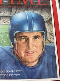 Facsimile 1954 TIME magazine cover Detroit Lions Bobby Lane. Measurements :  12'x15"