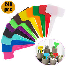 These are the plant tags we use in our nursery. Ameolela 240pcs Plastic Waterproof Plant Nursery Garden Labels T Type Tags Markers Plant Stakes Re Usable Plant Labels Friendly For Vegetables Herb Flower Greenhouse 12 Colors 2 4 X3 9 Inches 6x10cm Buy Online In Macau At Macau Desertcart Com